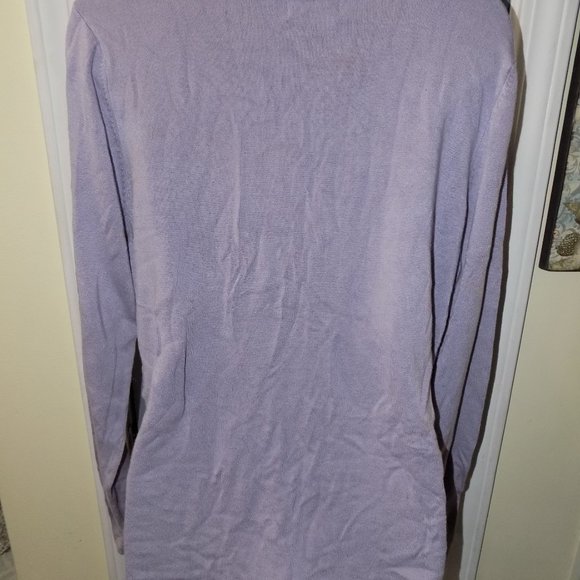 Apostrophe Stretch Purple V-neck Sweater Ties at Sides Size XL (18) Women's EUC - Picture 3 of 3